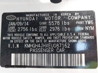 2014 Hyundai Equus Signature z VIN KMHGH4JHXEU087162, wystawiony jako IAAI lot #42318205 z przebiegiem 83 352 mil mil oraz . Historia ofert i sprzedaży dostępna na DreamBid. Obrazek 9.