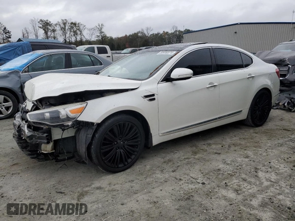 2015 Kia Cadenza Premium with VIN KNALN4D76F5191039, listed as a Copart auction lot 80936574 with 135,299 mi miles and Salvage Title. Bid and sale history available at carsss.com. Image 1.