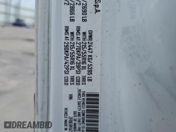2016 Ram ProMaster City Cargo Tradesman with VIN ZFBERFAT7G6B28384, listed as a Copart auction lot 57976675 with 143,153 mi miles and Salvage title. Bid and sale history available at DreamBid. Image 13.