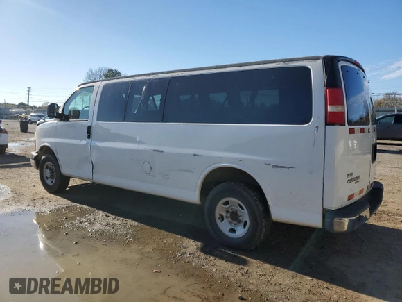 2010 Chevrolet Express Passenger LT with VIN 1GA2G1DG2A1148818, listed as a Copart auction lot 46236375 with 142,954 mi miles and Salvage title. Bid and sale history available at DreamBid. Image 2.
