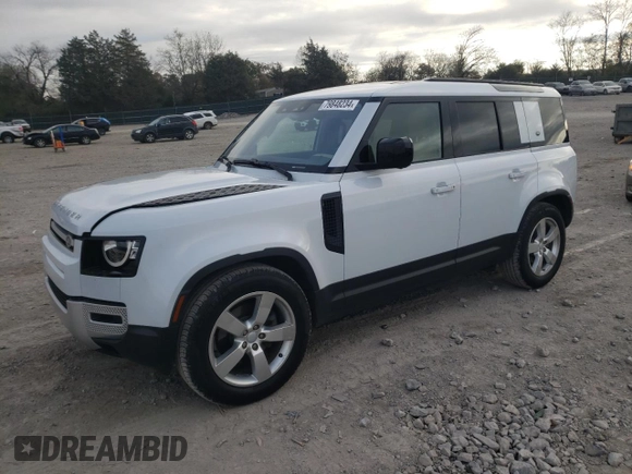 2021 Land Rover Defender S with VIN SALEJERX7M2044693, listed as a Copart auction lot 79848234 with 46,881 mi miles and Salvage title. Bid and sale history available at DreamBid. Image 1.