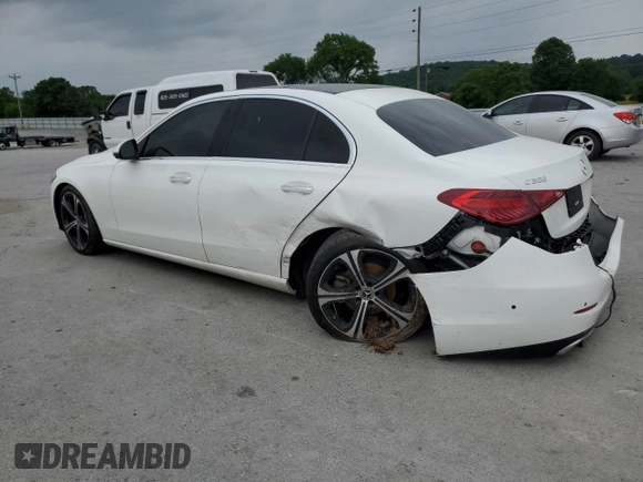 2022 Mercedes-Benz C 300 z VIN W1KAF4GB8NR053068, wystawiony jako Copart lot #57099215 z przebiegiem 32 308 mil mil oraz Szkoda całkowita • Salvage title. Historia ofert i sprzedaży dostępna na DreamBid. Obrazek 2.