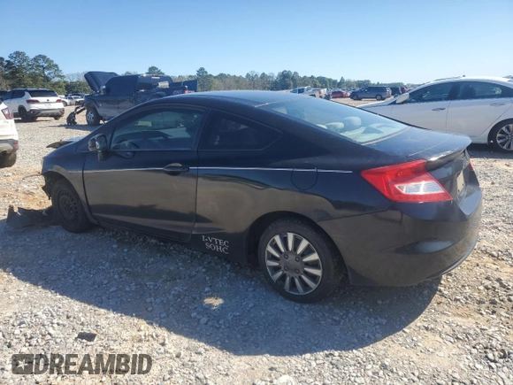 2012 Honda Civic Cpe LX with VIN 2HGFG3B51CH523318, listed as a Copart auction lot 47490915 with 0 mi miles and Salvage Title. Bid and sale history available at carsss.com. Image 2.
