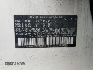 2020 Subaru Legacy Limited with VIN 4S3BWAL61L3011055, listed as a Copart auction lot 46270945 with 68,178 mi miles and Salvage Title. Bid and sale history available at DreamBid. Image 15.