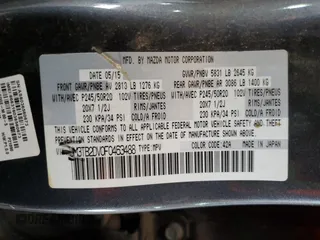 2015 Mazda CX-9 Grand Touring with VIN JM3TB2DV0F0463488, listed as a Copart auction lot 72659294 with 124,618 mi miles and Clean Title. Bid and sale history available at carsss.com. Image 13.