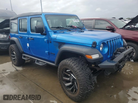 2022 Jeep Wrangler Unlimited Willys with VIN 1C4HJXDN0NW254617, listed as a Copart auction lot 74772844 with Not Provided miles and Non Repairable. Bid and sale history available at DreamBid. Image 4.