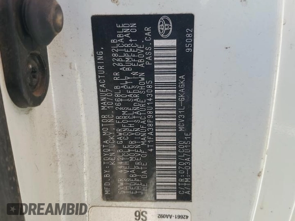 2008 Toyota Solara SE with VIN 4T1FA38P98U143085, listed as a Copart auction lot 71047874 with 139,275 mi miles and Salvage Title. Bid and sale history available at carsss.com. Image 12.