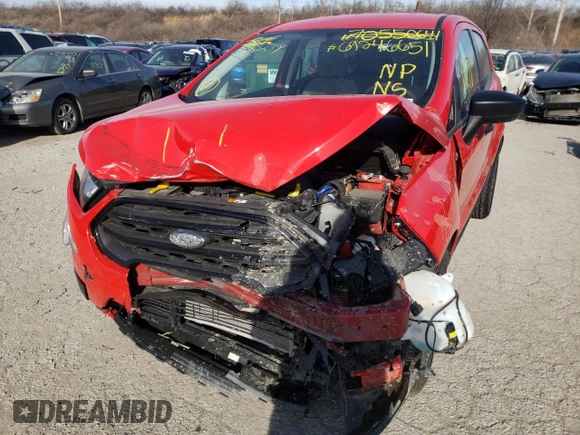 2020 Ford EcoSport S with VIN MAJ6S3FL5LC319202, listed as a Copart auction lot 42954155 with 19,971 mi miles and Non Repairable. Bid and sale history available at DreamBid. Image 9.
