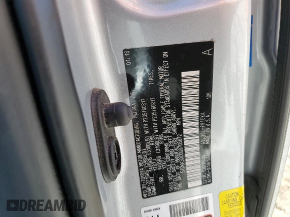2016 Toyota Sienna LE AAS with VIN 5TDKK3DC0GS705672, listed as a Copart auction lot 56246715 with 65,917 mi miles and Salvage title. Bid and sale history available at DreamBid. Image 13.