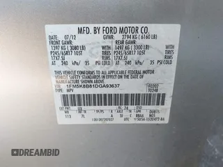 2013 Ford Explorer with VIN 1FM5K8B81DGA93637, listed as a IAAI auction lot 42104394 with 80,644 mi miles and . Bid and sale history available at carsss.com. Image 9.