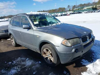 2004 BMW X3 2.5i with VIN WBXPA73454WA77734, listed as a IAAI auction lot 41550395 with 999,999 mi miles. Bid and sale history available at carsss.com. Image 1.