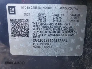 2018 Chevrolet Impala LT with VIN 2G1105S35J9173554, listed as a Copart auction lot 80760604 with 159,519 mi miles and Salvage Title. Bid and sale history available at DreamBid. Image 12.
