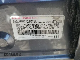 2008 Mitsubishi Lancer DE with VIN JA3AU26U48U010032, listed as a Copart auction lot 76500574 with Not Provided miles and Salvage Title. Bid and sale history available at DreamBid. Image 14.