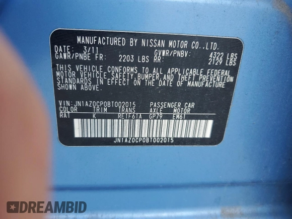 2011 Nissan LEAF SL-e z VIN JN1AZ0CP0BT002015, wystawiony jako Copart lot #58096855 z przebiegiem 58 199 mil mil oraz Czysty tytuł • Clean title. Historia ofert i sprzedaży dostępna na DreamBid. Obrazek 13.
