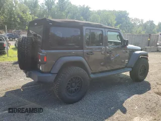 2018 Jeep Wrangler Unlimited Sport with VIN 1C4HJXDG4JW120883, listed as a Copart auction lot 62215845 with 58,632 mi miles and Salvage title. Bid and sale history available at DreamBid. Image 3.