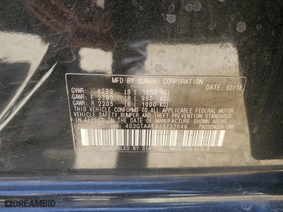 2018 Subaru Impreza with VIN 4S3GTAA64J3732646, listed as a Copart auction lot 53679945 with 61,520 mi miles and Salvage Title. Bid and sale history available at carsss.com. Image 12.
