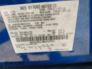2021 Ford EcoSport SE with VIN MAJ6S3GL5MC451215, listed as a IAAI auction lot 42531927 with 50,985 mi miles and . Bid and sale history available at DreamBid. Image 9.