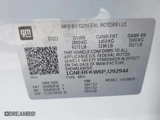 2023 Chevrolet Traverse LS with VIN 1GNERFKW6PJ292944, listed as a IAAI auction lot 41858992 with 27,302 mi miles. Bid and sale history available at carsss.com. Image 9.