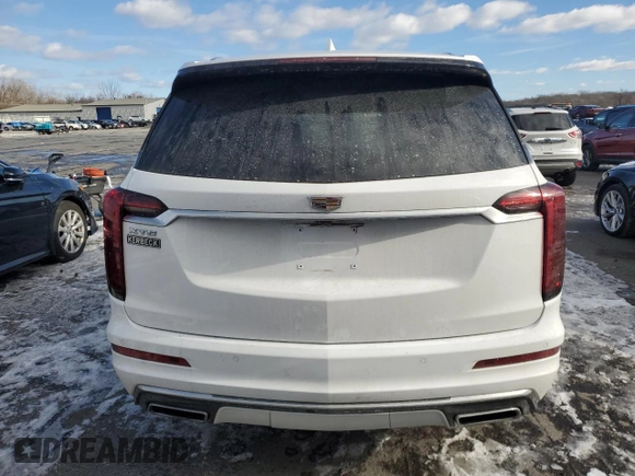 2022 Cadillac XT6 Premium Luxury with VIN 1GYKPCRS4NZ128684, listed as a Copart auction lot 87806525 with 23,571 mi miles and Salvage Title. Bid and sale history available at carsss.com. Image 6.
