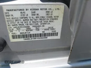 2001 Nissan Altima GXE z VIN 1N4DL01D51C232268, wystawiony jako IAAI lot #42405299 z przebiegiem 138 573 mil mil oraz . Historia ofert i sprzedaży dostępna na DreamBid. Obrazek 9.