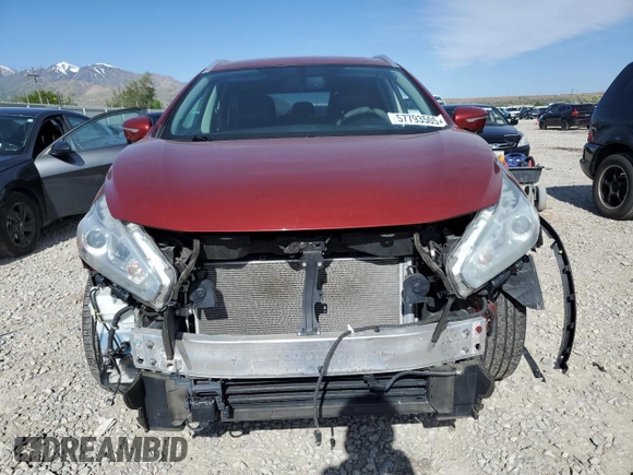 2015 Nissan Murano Platinum with VIN 5N1AZ2MH4FN284018, listed as a Copart auction lot 57793505 with 68,990 mi miles and Salvage title. Bid and sale history available at DreamBid. Image 5.