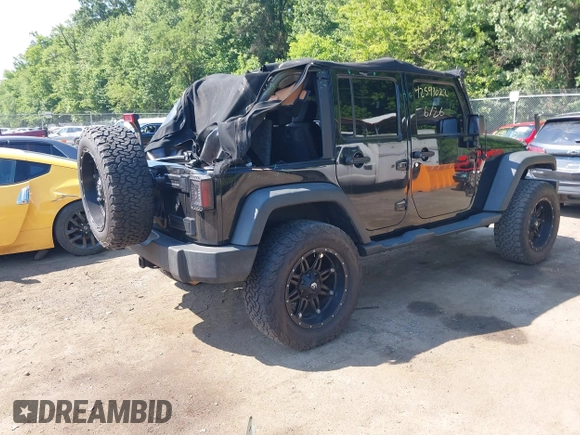 2015 Jeep Wrangler Unlimited Sport with VIN 1C4BJWDG2FL518487, listed as a IAAI auction lot 42593022 with 161,991 mi miles and . Bid and sale history available at DreamBid. Image 4.