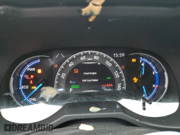 2023 Toyota RAV4 Hybrid XLE Premium with VIN JTMB6RFV4PD115993, listed as a Copart auction lot 53517605 with 19,568 mi miles and Salvage Title. Bid and sale history available at carsss.com. Image 9.