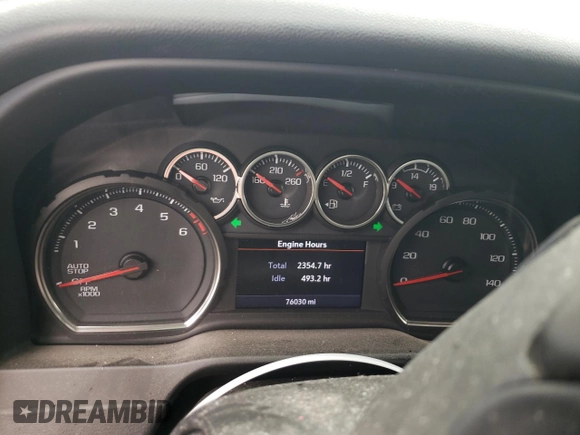 2020 Chevrolet Silverado 1500 LT with VIN 1GCRYDED1LZ325212, listed as a Copart auction lot 51409505 with 76,030 mi miles and Salvage Title. Bid and sale history available at DreamBid. Image 9.