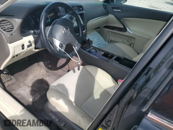 2012 Lexus IS 250 with VIN JTHBF5C21C5166406, listed as a Copart auction lot 55521305 with 123,708 mi miles and Salvage title. Bid and sale history available at DreamBid. Image 7.