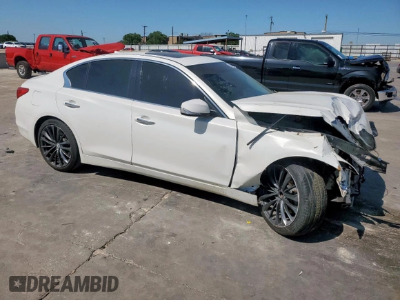 2014 Infiniti Q50 Premium with VIN JN1BV7AP5EM684822, listed as a Copart auction lot 53028845 with 0 mi miles and Salvage Title. Bid and sale history available at carsss.com. Image 4.