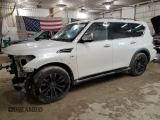 2017 Nissan Armada Platinum with VIN JN8AY2NE1H9707911, listed as a Copart auction lot 46830905 with 131,594 mi miles and Salvage Title. Bid and sale history available at carsss.com. Image 1.