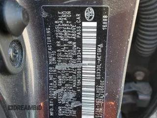 2011 Toyota Avalon with VIN 4T1BK3DB8BU389347, listed as a Copart auction lot 52387785 with Not Provided miles and Clean Title. Bid and sale history available at carsss.com. Image 12.