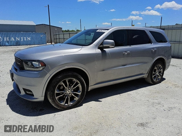 2019 Dodge Durango GT Plus z VIN 1C4RDJDG3KC780621, wystawiony jako Copart lot #57575465 z przebiegiem 129 836 mil mil oraz Czysty tytuł • Clean title. Historia ofert i sprzedaży dostępna na DreamBid. Obrazek 1.