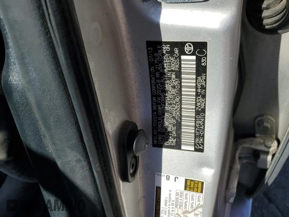 2013 Toyota Prius One with VIN JTDKN3DU9D1710751, listed as a Copart auction lot 53832585 with 166,603 mi miles and Salvage Title. Bid and sale history available at DreamBid. Image 12.