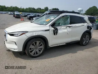 2021 Infiniti QX50 Essential z VIN 3PCAJ5CB2MF119218, wystawiony jako Copart lot #60081225 z przebiegiem 34 481 mil mil oraz Szkoda całkowita • Salvage title. Historia ofert i sprzedaży dostępna na DreamBid. Obrazek 1.