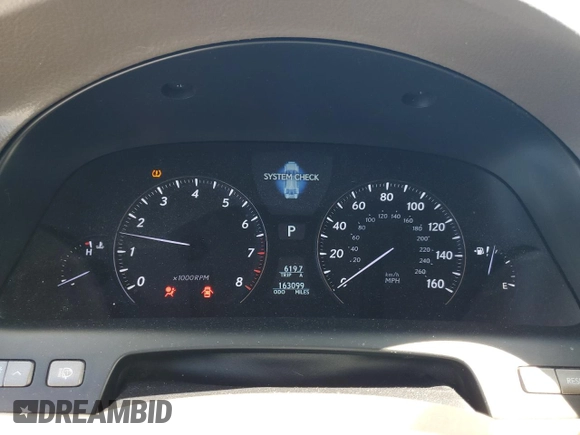 2012 Lexus LS 460 L with VIN JTHGL5EF4C5045707, listed as a Copart auction lot 50131625 with 163,099 mi miles and Non repairable. Bid and sale history available at DreamBid. Image 9.