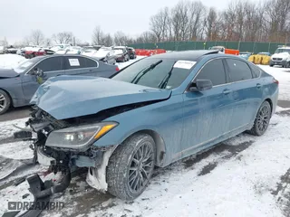 2018 Genesis G80 3.3T Sport with VIN KMHGN4JB8JU232780, listed as a IAAI auction lot 41376814 with 134,760 mi miles. Bid and sale history available at carsss.com. Image 2.