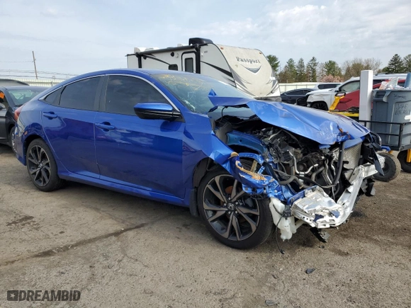 2021 Honda Civic Sedan Sport with VIN 2HGFC2F80MH517814, listed as a Copart auction lot 52931475 with 0 mi miles and Salvage Title. Bid and sale history available at carsss.com. Image 4.