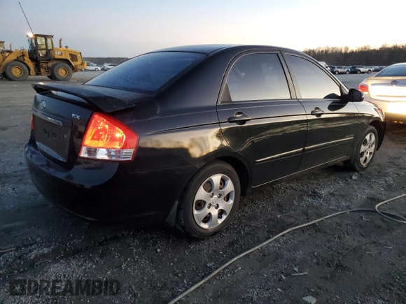 2008 Kia Spectra EX with VIN KNAFE121185551816, listed as a Copart auction lot 42324005 with 159,476 mi miles and Salvage title. Bid and sale history available at DreamBid. Image 3.