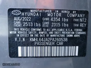 2023 Hyundai Sonata SEL with VIN KMHL64JA2PA260538, listed as a Copart auction lot 86529894 with 20,314 mi miles and Salvage Title. Bid and sale history available at carsss.com. Image 13.