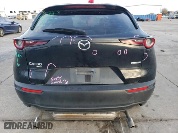 2022 Mazda CX-30 S with VIN 3MVDMBAL5NM405431, listed as a Copart auction lot 85294924 with 29,760 mi miles and Salvage title. Bid and sale history available at DreamBid. Image 6.