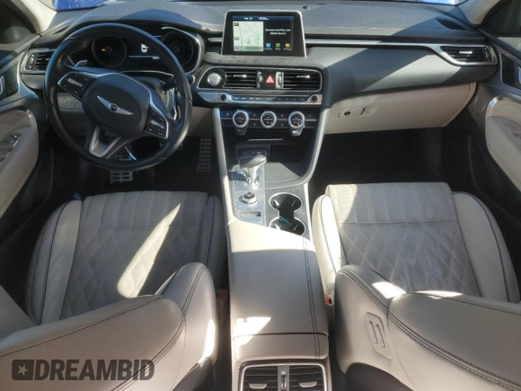 2019 Genesis G70 Advanced with VIN KMTG34LE2KU017061, listed as a Copart auction lot 46346405 with 95,592 mi miles and Salvage title. Bid and sale history available at DreamBid. Image 8.