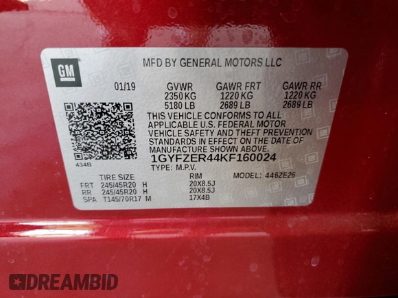 2019 Cadillac XT4 FWD Sport z VIN 1GYFZER44KF160024, wystawiony jako Copart lot #56767925 z przebiegiem 82 881 mil mil oraz Szkoda całkowita • Salvage title. Historia ofert i sprzedaży dostępna na DreamBid. Obrazek 12.