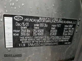 2023 Hyundai Santa Fe Calligraphy with VIN 5NMS5DAL0PH656445, listed as a Copart auction lot 53157305 with 30,373 mi miles and Salvage title. Bid and sale history available at DreamBid. Image 14.