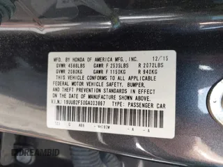 2016 Acura TLX Technology z VIN 19UUB2F50GA003867, wystawiony jako IAAI lot #42522426 z przebiegiem 92 657 mil mil oraz . Historia ofert i sprzedaży dostępna na DreamBid. Obrazek 9.