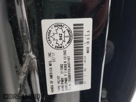 2018 Acura TLX w/A-SPEC Pkg with VIN 19UUB3F60JA801467, listed as a Copart auction lot 89246245 with 0 mi miles and Salvage Title. Bid and sale history available at carsss.com. Image 12.