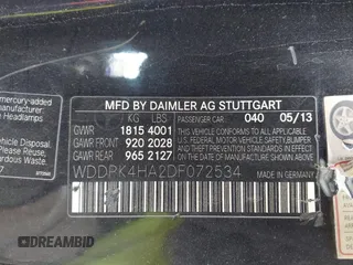 2013 Mercedes-Benz SLK 250 with VIN WDDPK4HA2DF072534, listed as a IAAI auction lot 41749467 with Not provided miles and . Bid and sale history available at DreamBid. Image 9.
