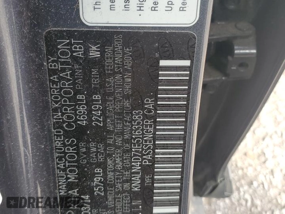 2014 Kia Cadenza Premium with VIN KNALN4D71E5163583, listed as a Copart auction lot 80304934 with 97,461 mi miles and Non Repairable. Bid and sale history available at carsss.com. Image 12.