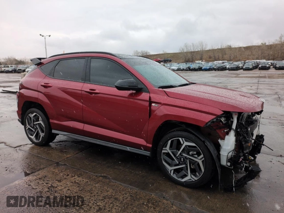 2024 Hyundai Kona N Line z VIN KM8HACA3XRU055454, wystawiony jako Copart lot #51841935 z przebiegiem 22 371 mil mil oraz Szkoda całkowita • Salvage title. Historia ofert i sprzedaży dostępna na DreamBid. Obrazek 4.