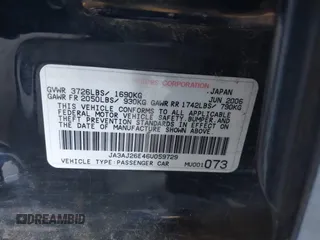 2006 Mitsubishi Lancer ES with VIN JA3AJ26E46U059729, listed as a IAAI auction lot 39740605 with 169,306 mi miles. Bid and sale history available at carsss.com. Image 9.